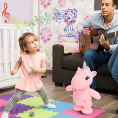 Easfan interactive plush walking highlights physical play and interaction.
