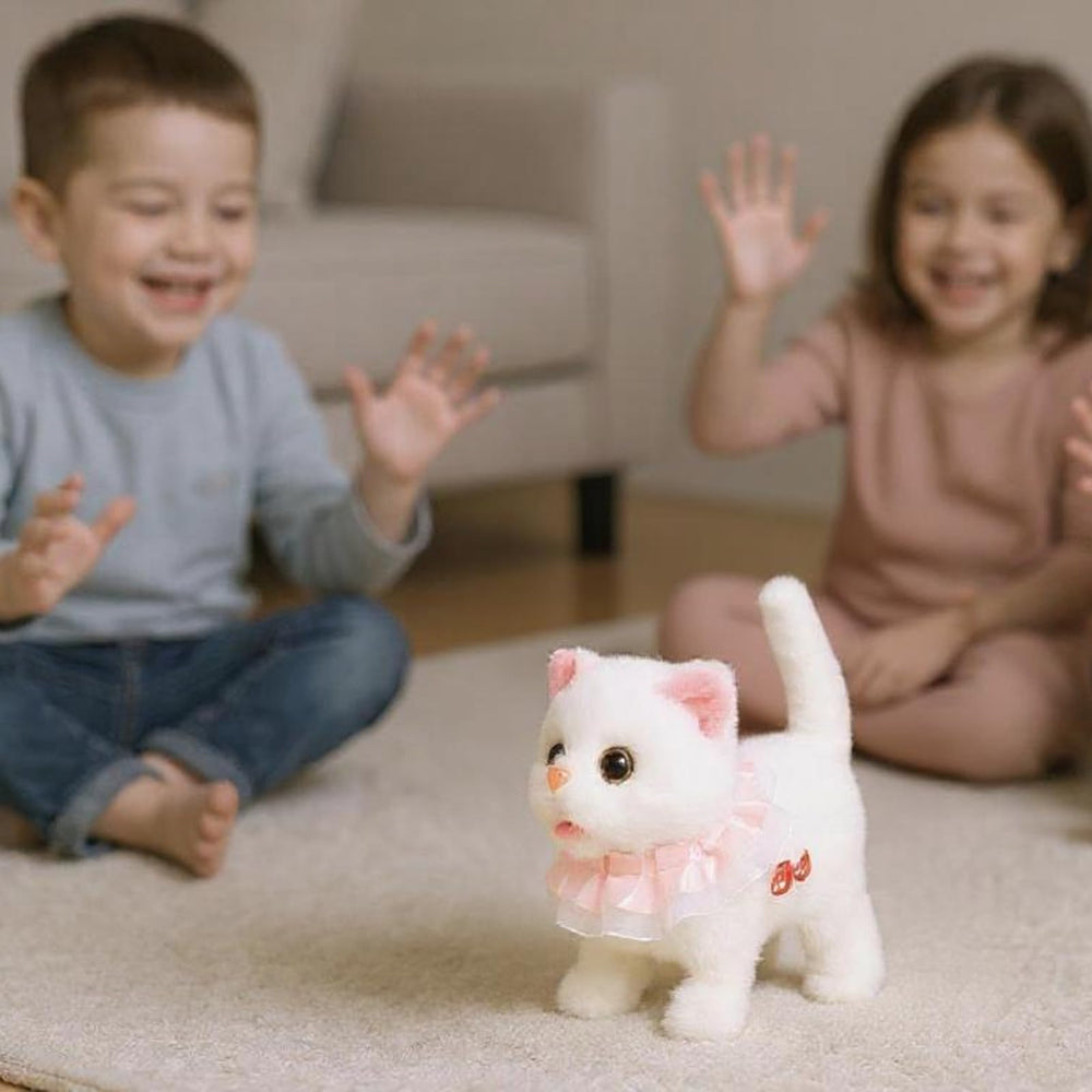 Easfan plush toy shows tail-wagging motion for dynamic play.