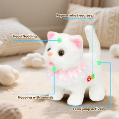 Easfan plush kitty records and repeats your voice for playful messages.