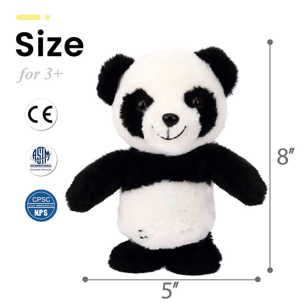 Easfan Talking Panda close-up of fabric and stitching details.