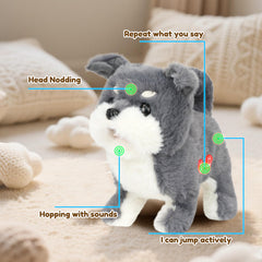 Easfan talking plush puppy repeats voice for playful interaction