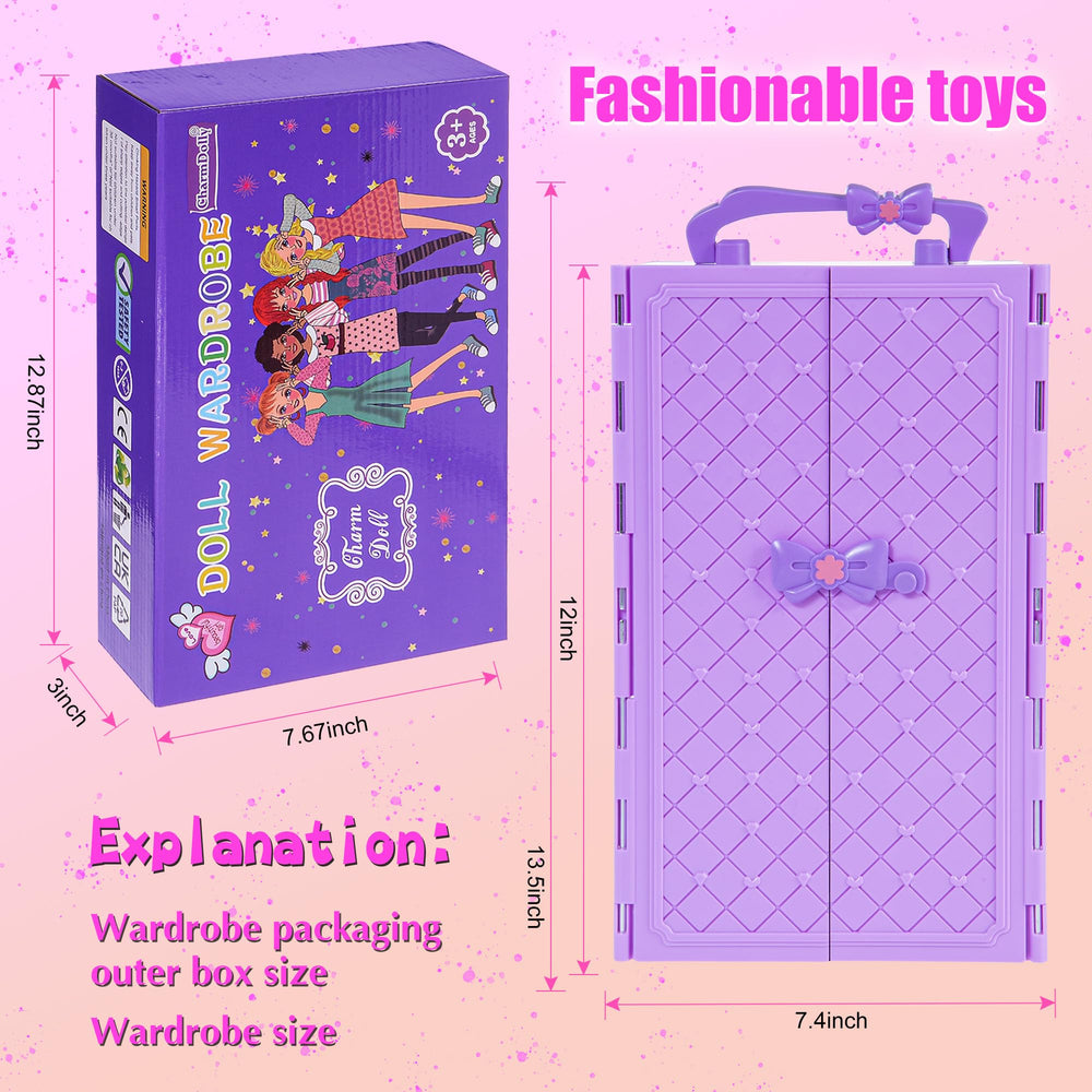ebuddy 11.5-inch doll closet poseable doll ready for mini fashion show