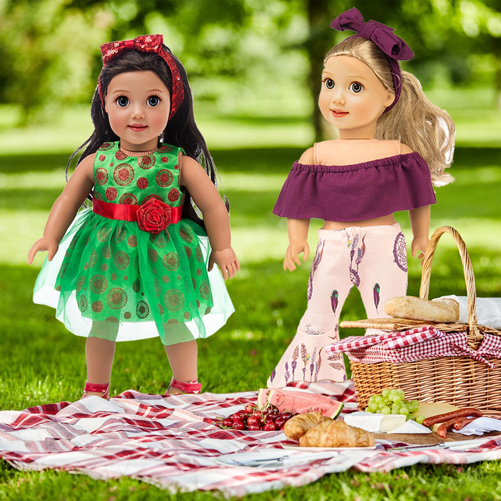 ebuddy 18-inch doll outfit set 7 — elastic fabrics simplify dressing.