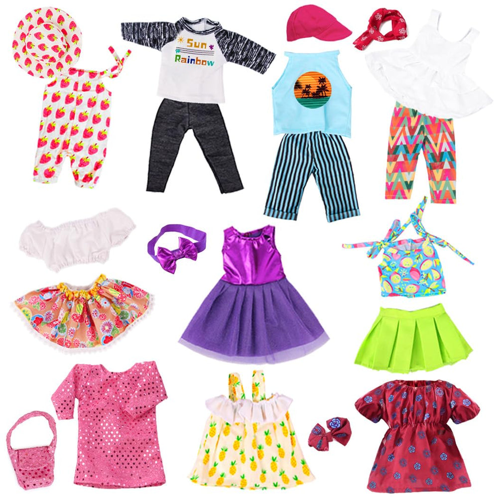 ebuddy 18 inch doll clothes set featuring easy-on Velcro closures for quick dressing