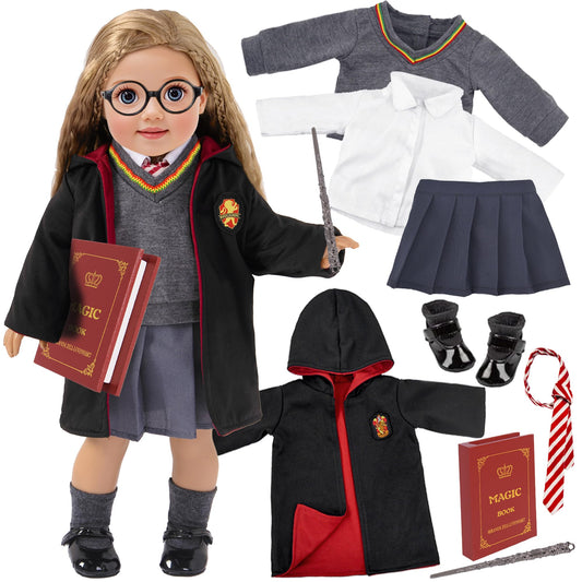 ebuddy 18-inch doll uniform shirt for quick dress-up and imaginative play