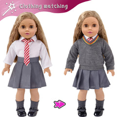 ebuddy 18-inch doll uniform sweater for cozy layering