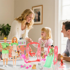 ebuddy Family Dolls Playset baby stroller enables nurturing role-play and mobile storytelling