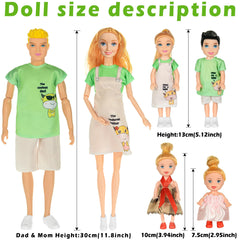 ebuddy Family Dolls Playset includes daughters and son for imaginative family scenes and social interaction