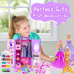 ebuddy twelve outfits including day, evening, robe, and swimsuit for diverse looks.