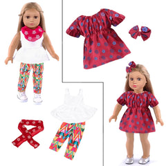 ebuddy fashion outfits for 18 inch dolls in bright patterns and durable fabrics