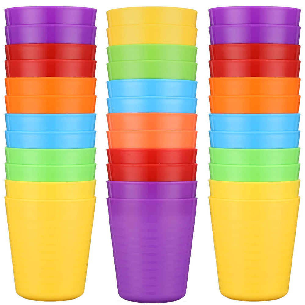Eccliy 36pcs kids cups colorful set, six colors for everyday drinks