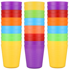 Eccliy 36pcs kids cups colorful set, six colors for everyday drinks