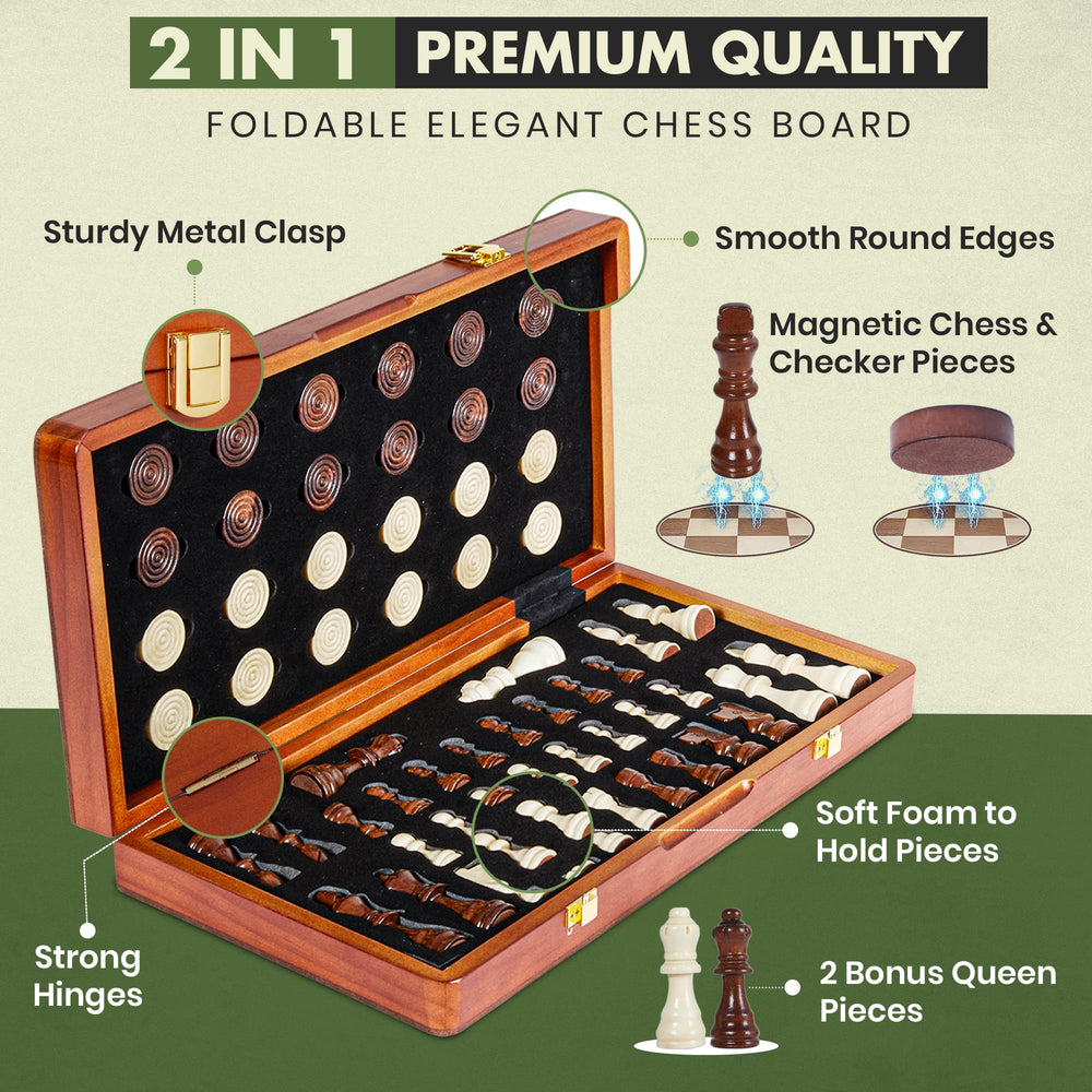 ECOCRAFTER checkers pieces with felt bottoms protect surfaces