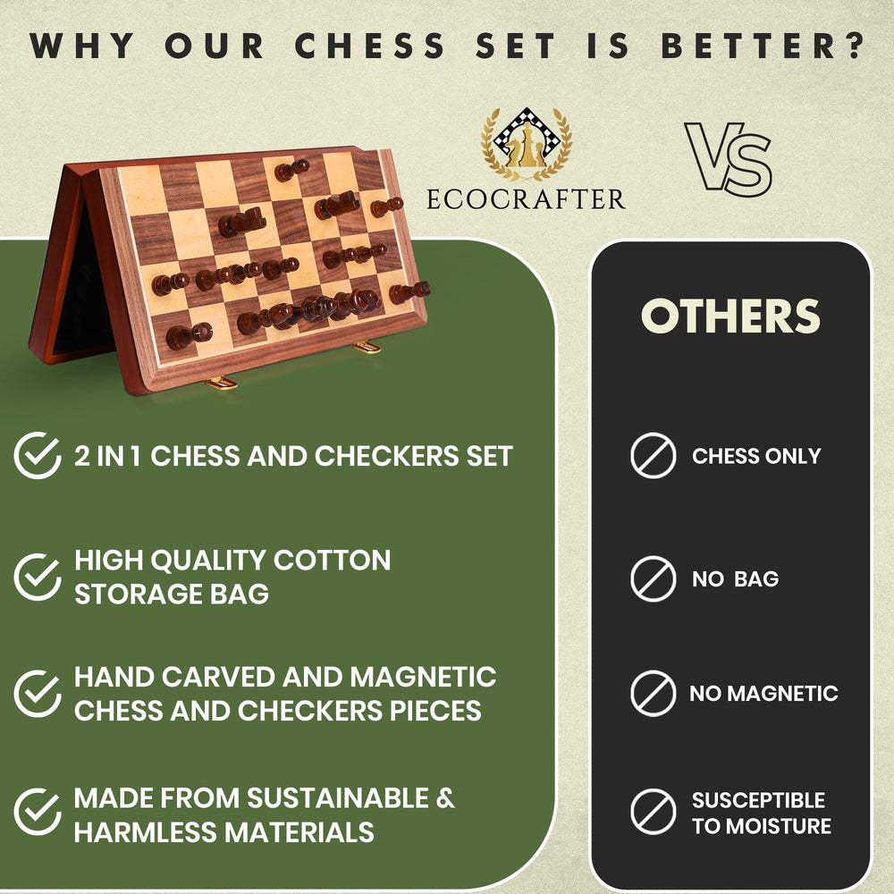 ECOCRAFTER foldable chess set ideal for travel and on-the-go play