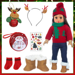Ecore Fun 18-Inch doll hats and scarfs create cozy holiday looks for playtime