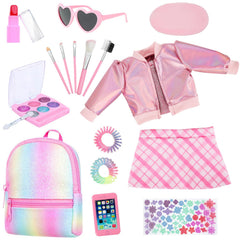 Ecore Fun hair ties complete doll outfit accessorizing.