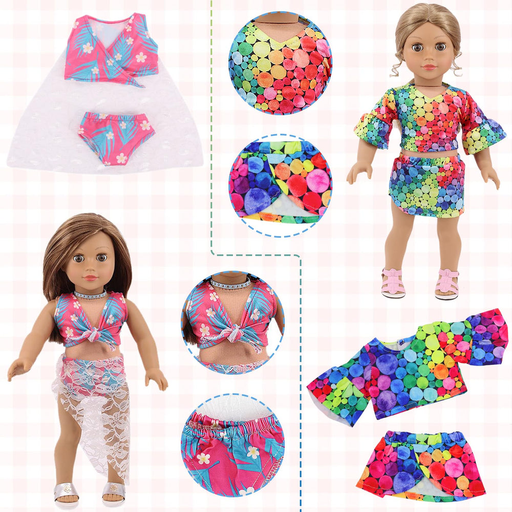 Ecore Fun 18-inch doll swimsuit set for sunny indoor/outdoor pretend play.