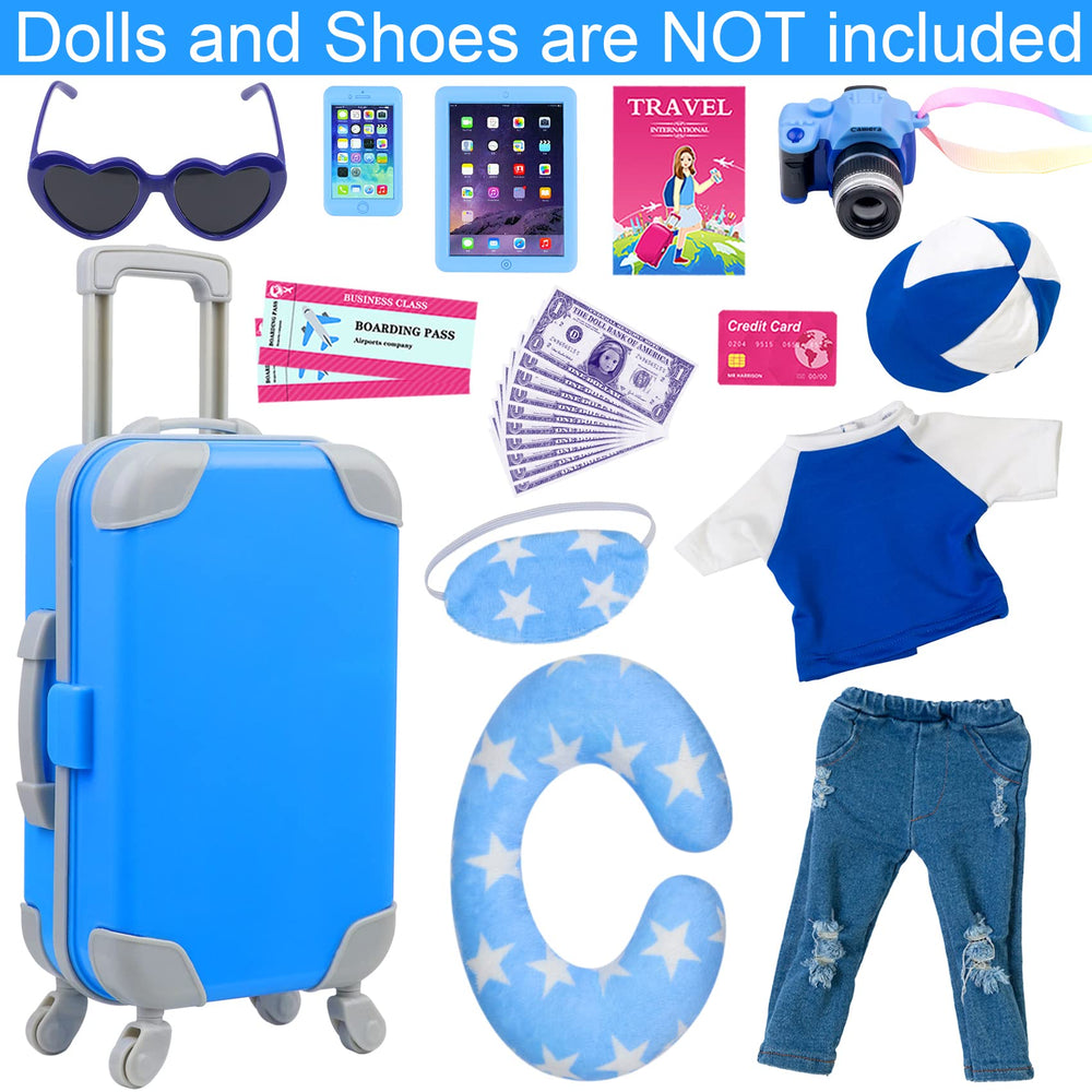 Ecore Fun 24-piece doll accessories clothes set expands imaginative wardrobes.