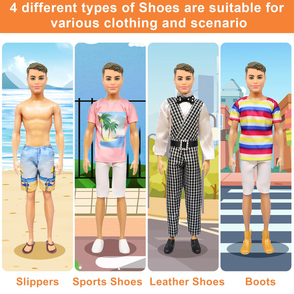 Ecore Fun four pairs of shoes complete every doll ensemble.