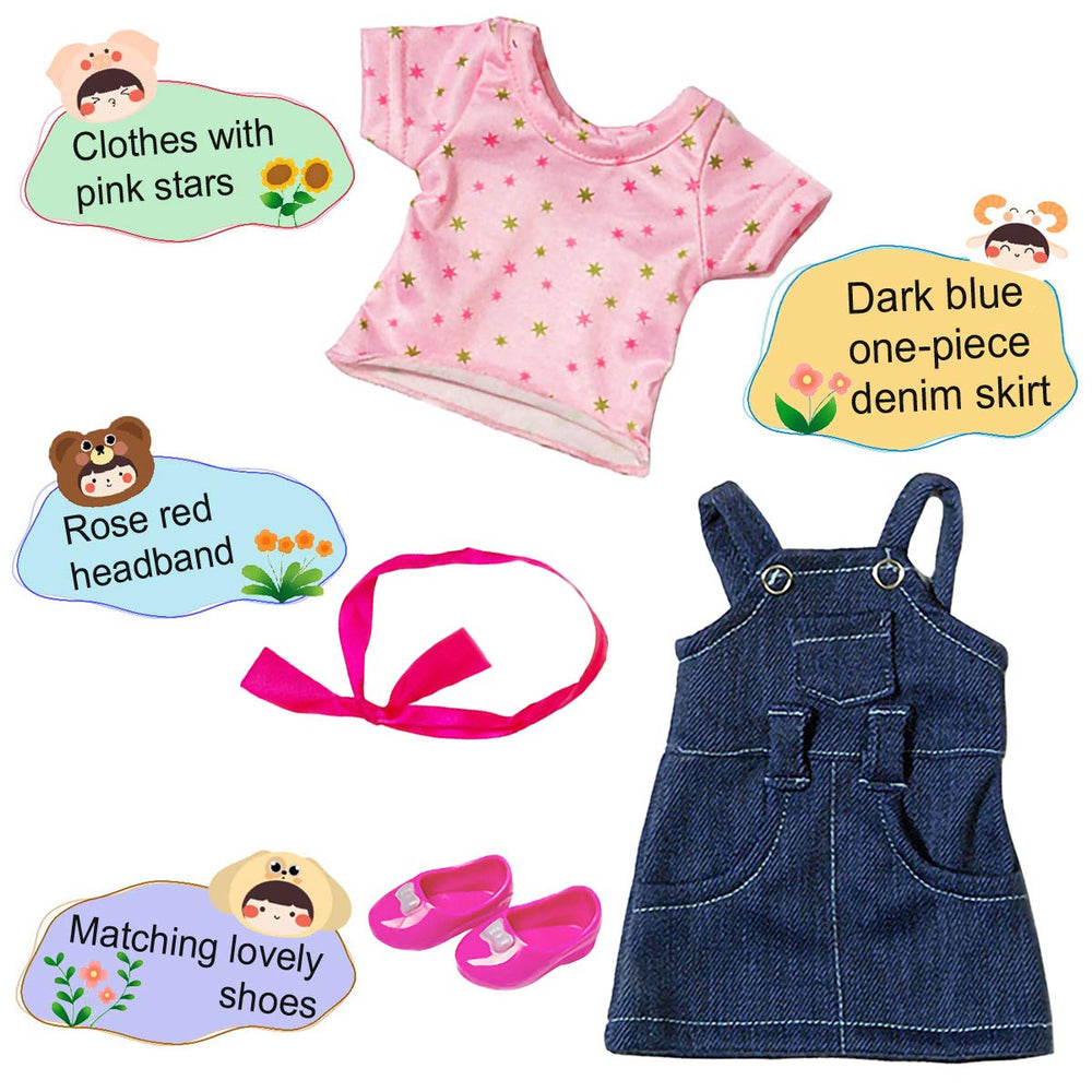 Ecore Fun doll with headband and pink star top promotes cute storytelling