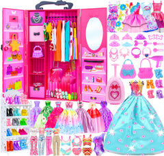 Ecore Fun doll closet wardrobe for 11.5-inch dolls offering organized storage.