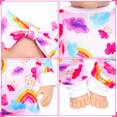 Ecore Fun rainbow headband adds a bright finishing touch to doll looks.