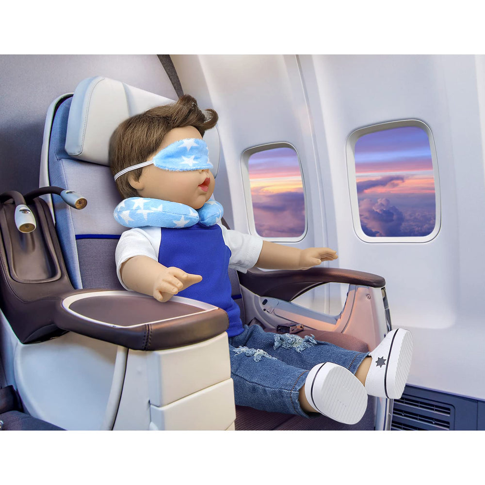 Ecore Fun doll passport enhances immersive travel role-play.