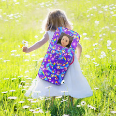 Ecore Fun doll travel bag handle and strap detail.