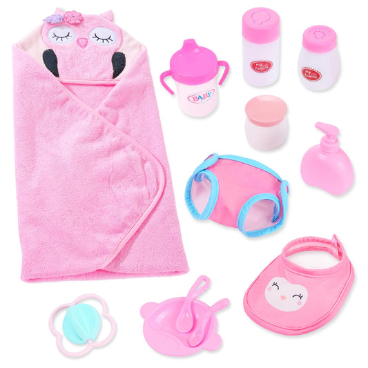 Ecore Fun owl swaddle blanket for dolls provides cozy, safe pretend time.