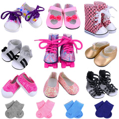 Ecore Fun 18inch doll shoes set for easy dressing and imaginative play.