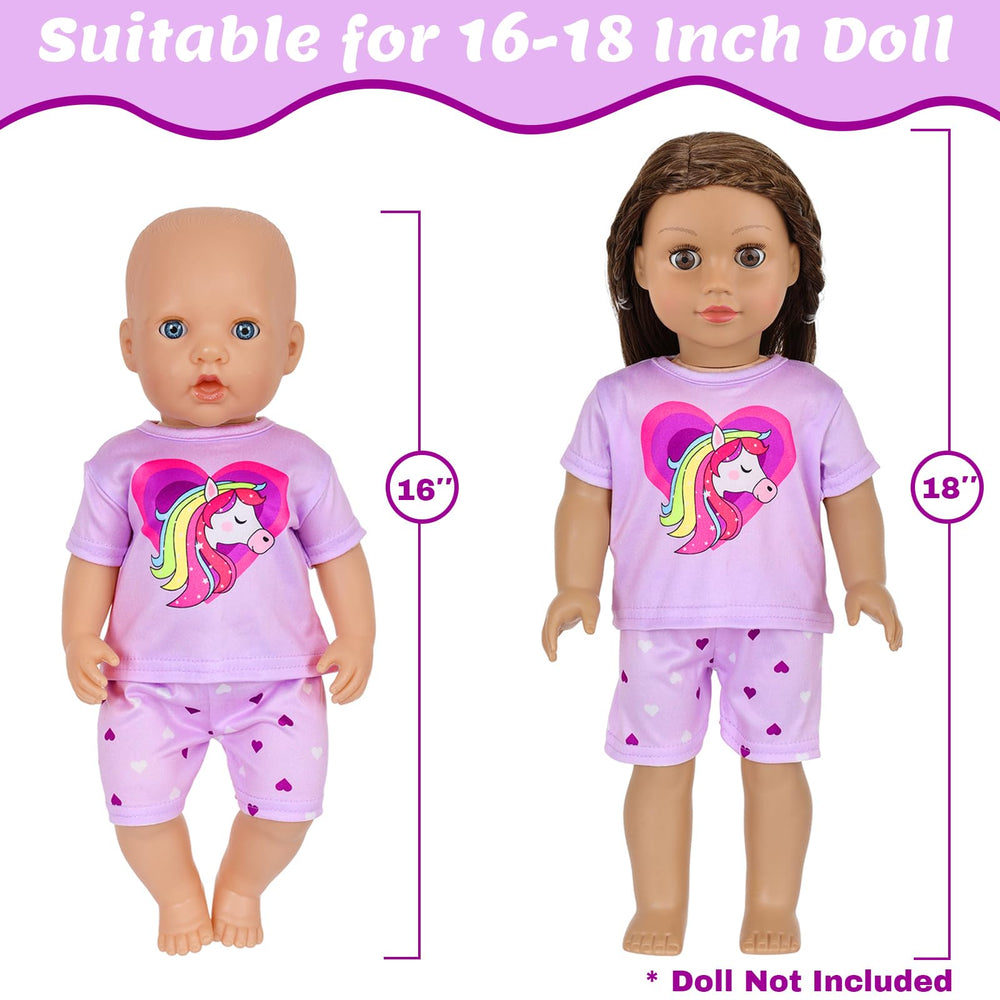 Ecore Fun 16-18 inch doll clothes with slip-on design and hidden Velcro.