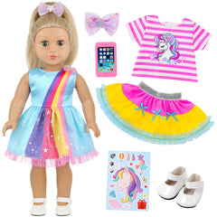 ECORELF 18-inch doll dress for imaginative play and easy outfit changes