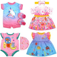 ECORELF rose dress for 14-16 inch dolls, ideal playtime outfit.