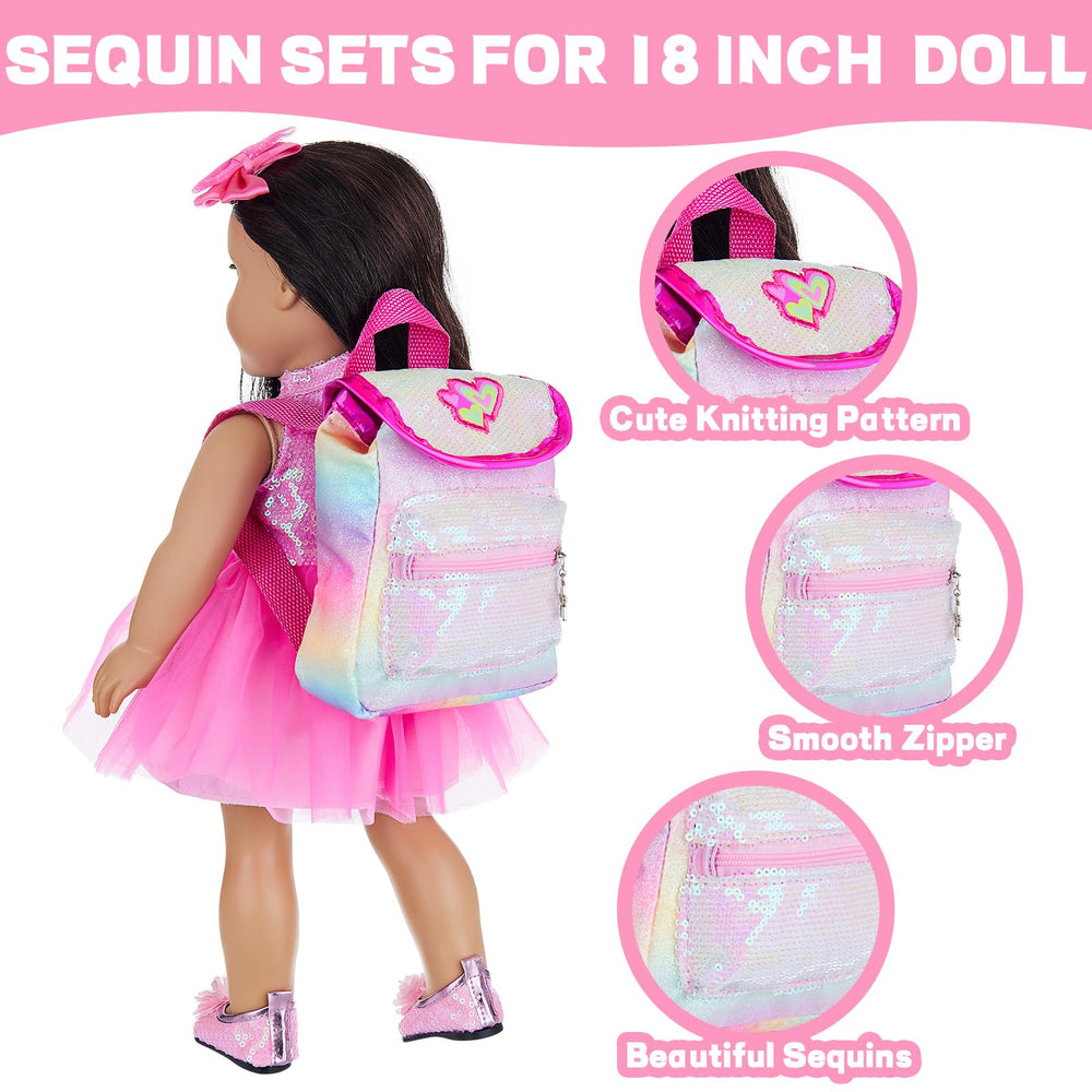 ECORELF bow knot hairpin accents hairstyles on 18-inch dolls.