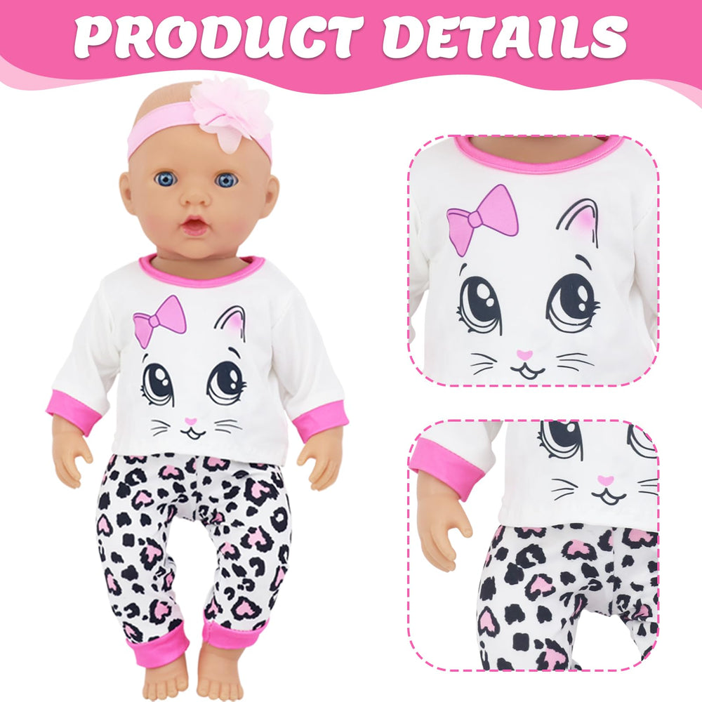 ECORELF skirt and pants set on a doll, comfortable cotton fabric.