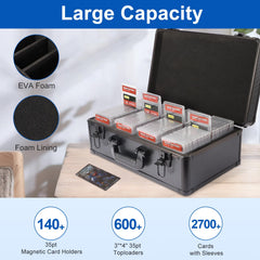 EcoVibe graded card storage box with foam dividers for organized slab and raw cards.