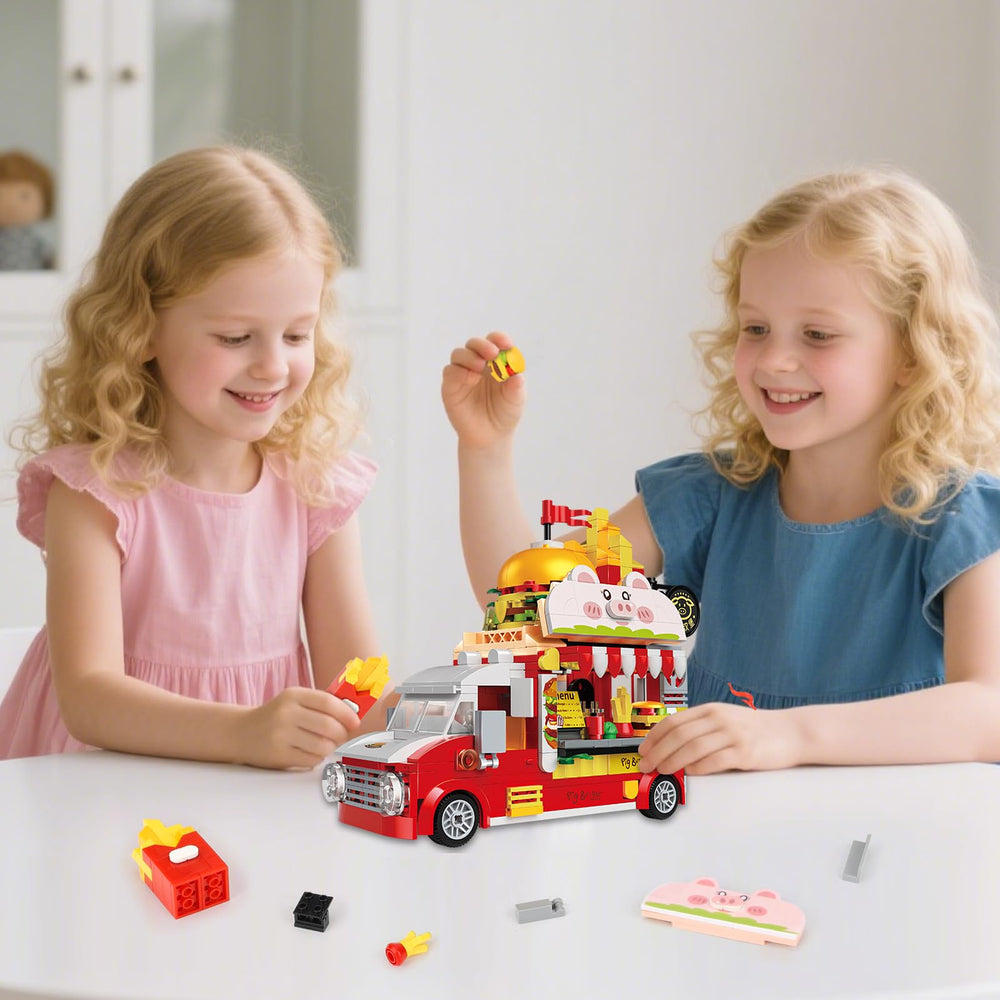 ecpoteny Piggy Burger Truck colorful pieces inspire hands-on construction.