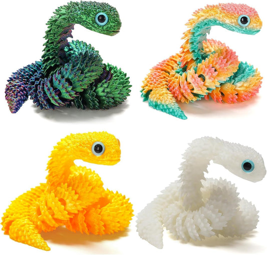 EDGRYJK 3D printed snake with a textured body for lifelike play and display.