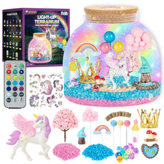 Ednzion Unicorn Light Up Terrarium base with colorful LED lights for creative play