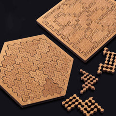 Edottbag Fractal Tray Puzzle back ebony-01 highlights elegant orientation aid.