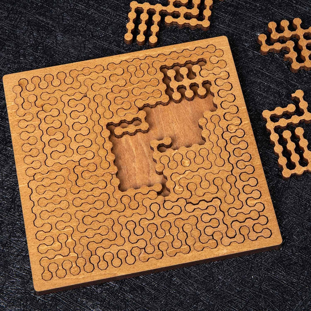 Edottbag Fractal Tray Puzzle edge detail 01 emphasizes precision-cut finish and smooth feel.