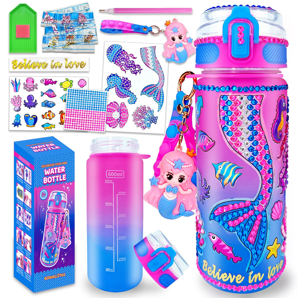 EDSPORTSHOUSE mermaid decorate kit with sparkly stickers fuels imaginative bottle art sessions