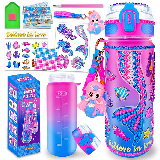 EDSPORTSHOUSE mermaid decorate kit with sparkly stickers fuels imaginative bottle art sessions
