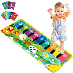 EduCuties baby musical floor piano folded mat, compact for easy storage and travel