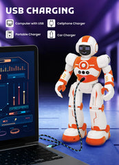 EduCuties robot toy built with durable ABS plastic and flexible joints.