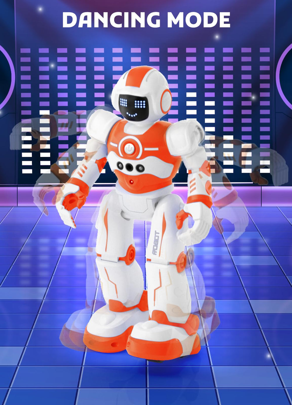 EduCuties robot toy rechargeable via USB for easy charging.