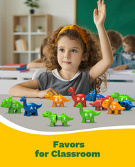 Edumoteso toddler-friendly design promotes fine motor skills with chunky dinosaur pieces.