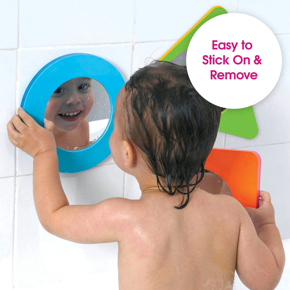 Edushape shapes and colors mirror set foster color and shape recognition during bath time