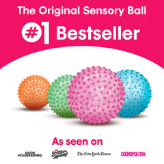 Edushape sensory ball baby hands gripping, supports grasping development.
