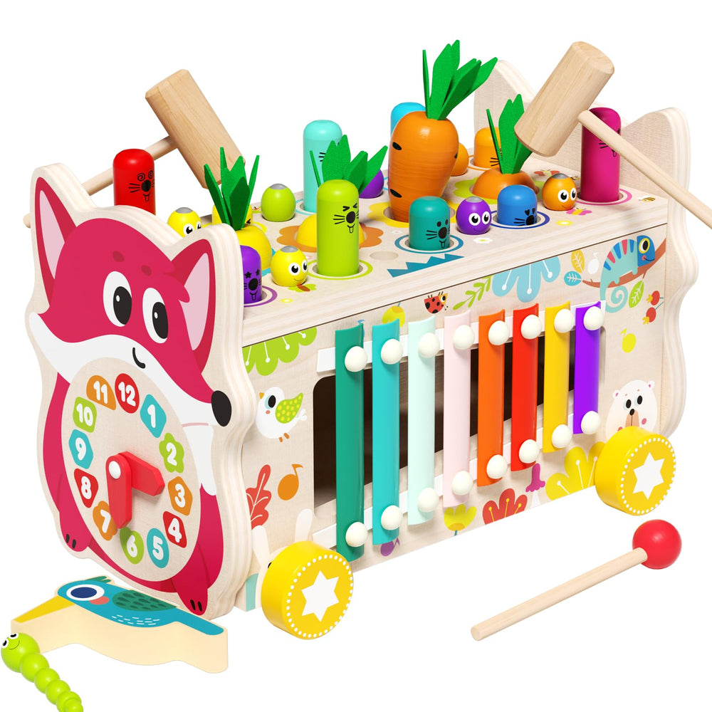 edutree 8-in-1 mole-tap toy boosts hand-eye coordination during play